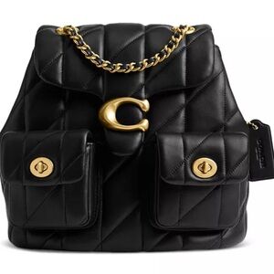 Black Quilted Leather Backpack